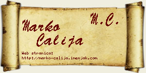 Marko Čalija vizit kartica